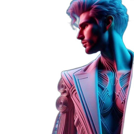 jacket, cyberpunk, concept art, vaporwave transparent PNG cut-out