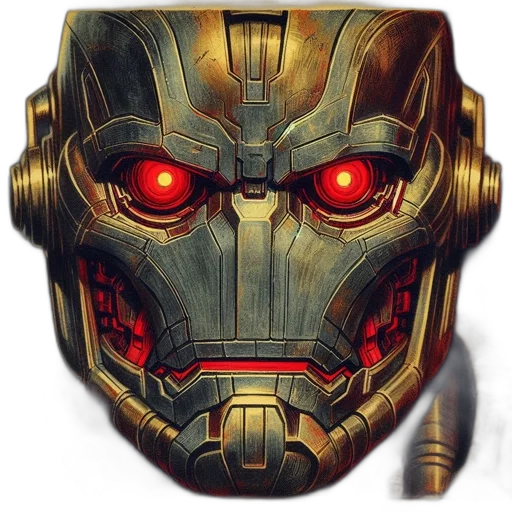 mask, robot, face, concept art transparent PNG cut-out