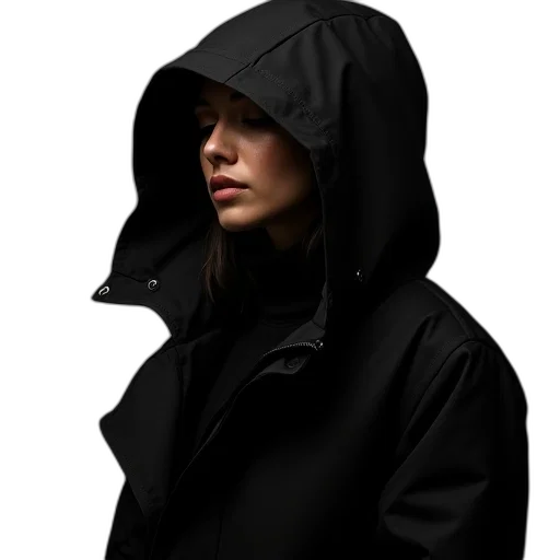 jacket, umbrella, face, hat transparent PNG cut-out