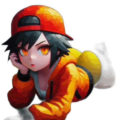 hat, jacket, staff, face transparent PNG cut-out