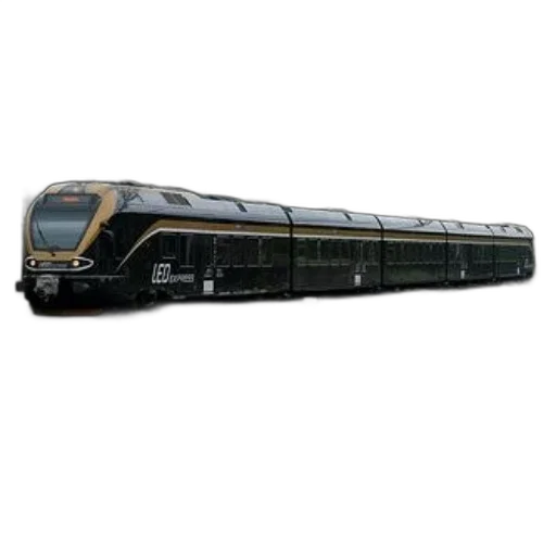 3d render, black, train, gold transparent PNG cut-out