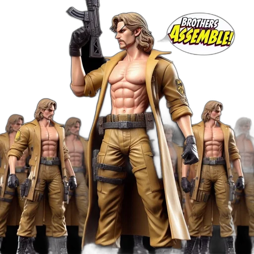 comic book art, concept art, golden, earth tones transparent PNG cut-out
