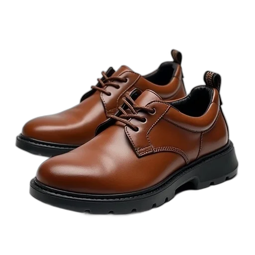 shoes, photorealistic, 3d render, brown transparent PNG cut-out