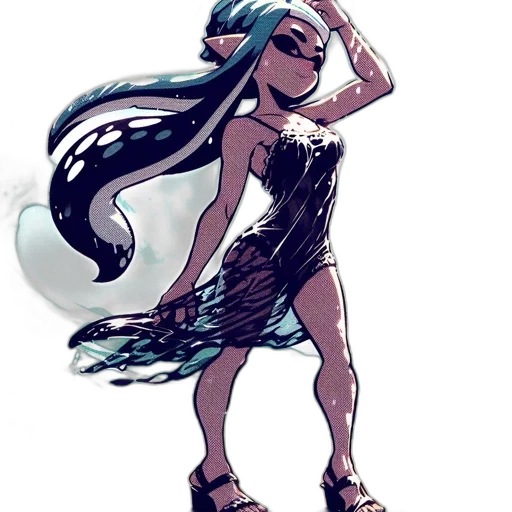 dress, creature, concept art, pixel art transparent PNG cut-out