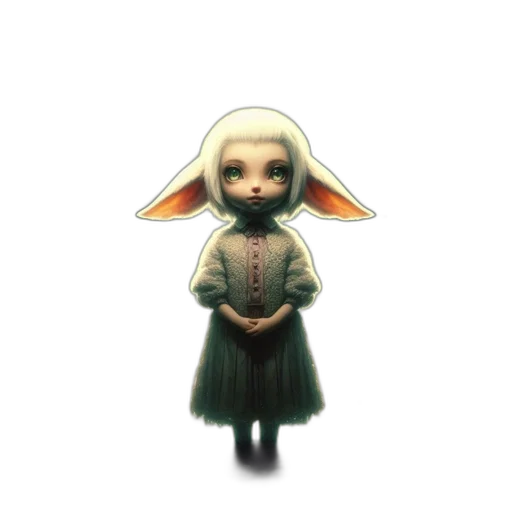 dress, creature, staff, face transparent PNG cut-out