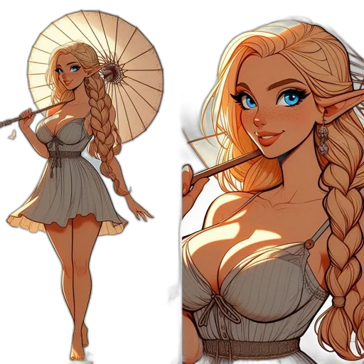 dress, concept art, fantasy art, anime transparent PNG cut-out