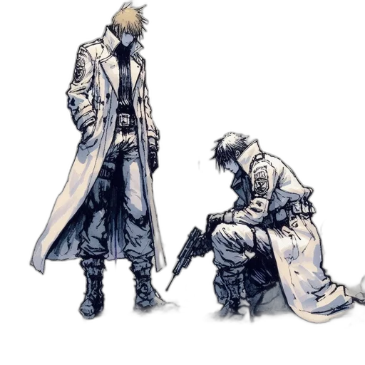 jacket, weapon, concept art, comic book art transparent PNG cut-out