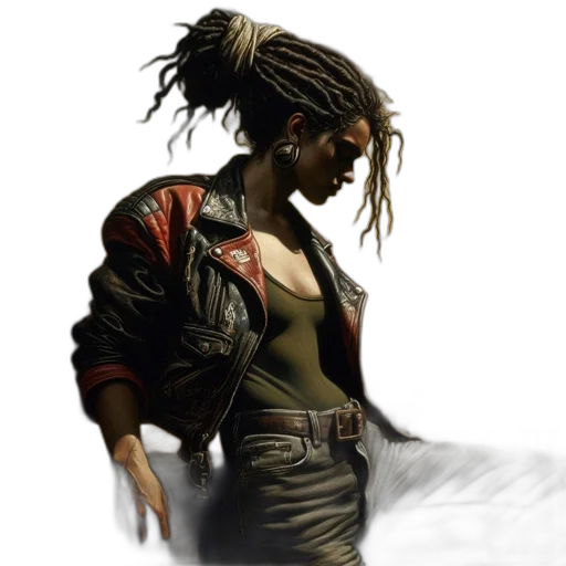 jacket, concept art, cyberpunk, comic book art transparent PNG cut-out