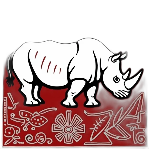animal, concept art, white, rhinoceros transparent PNG cut-out