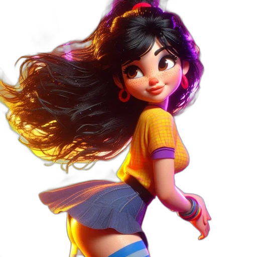 dress, hair, concept art, 3d render transparent PNG cut-out