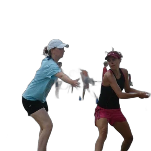 two, women, playing, frisbee transparent PNG cut-out