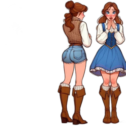 dress, concept art, cartoon, fantasy art transparent PNG cut-out