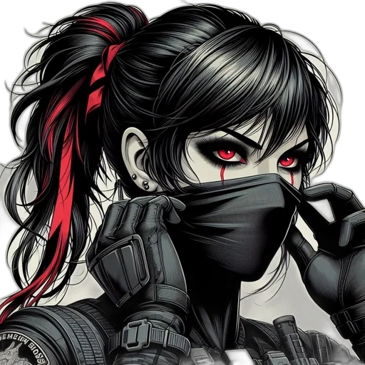 mask, face, weapon, cyberpunk transparent PNG cut-out
