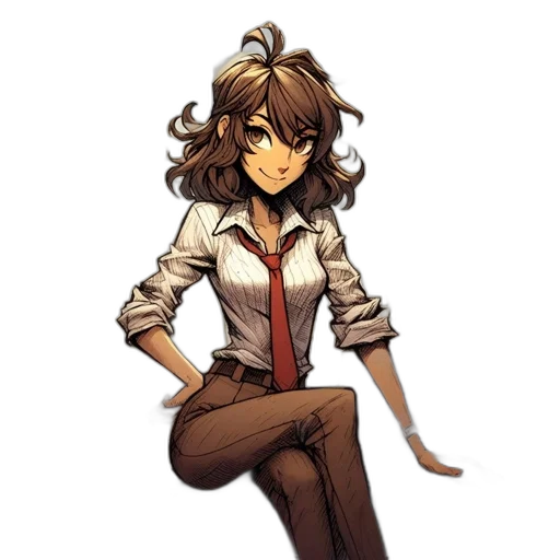 staff, jacket, hair, weapon transparent PNG cut-out