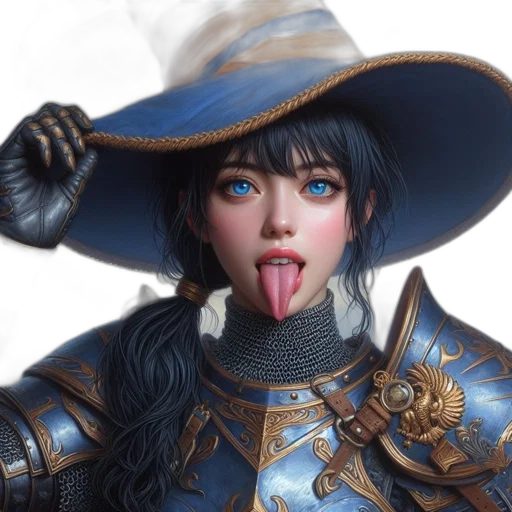 face, hat, fantasy art, photorealistic transparent PNG cut-out