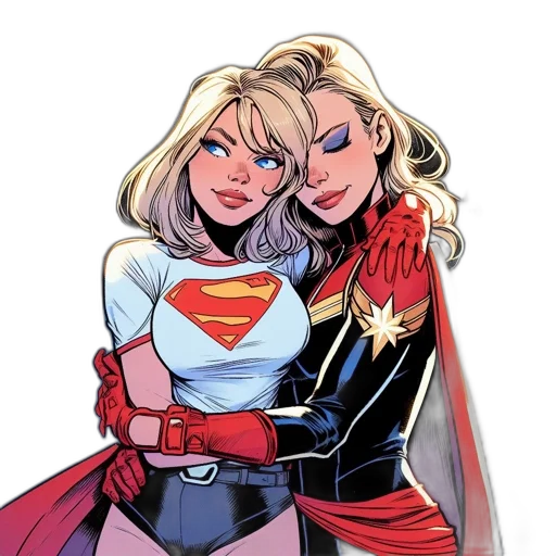 comic book art, concept art, cartoon, two transparent PNG cut-out