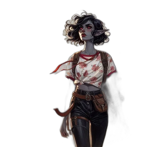 creature, dress, staff, mask transparent PNG cut-out