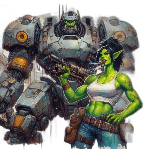 robot, weapon, concept art, fantasy art transparent PNG cut-out