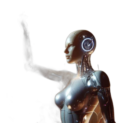 robot, jewelry, dress, cyberpunk transparent PNG cut-out