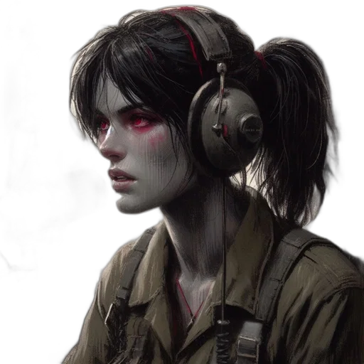 face, concept art, fantasy art, cyberpunk transparent PNG cut-out