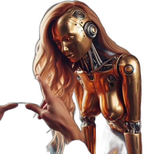 robot, concept art, cyberpunk, comic book art transparent PNG cut-out