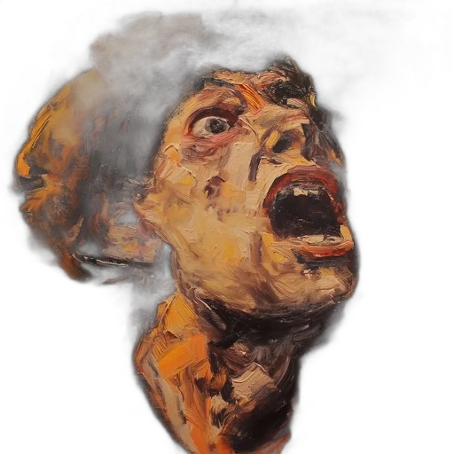 face, mask, creature, photorealistic transparent PNG cut-out