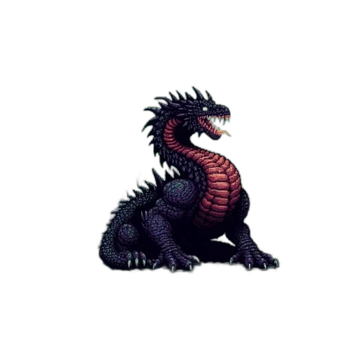 dragon, creature, animal, pixel art transparent PNG cut-out