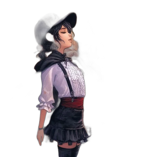 dress, staff, jacket, hat transparent PNG cut-out