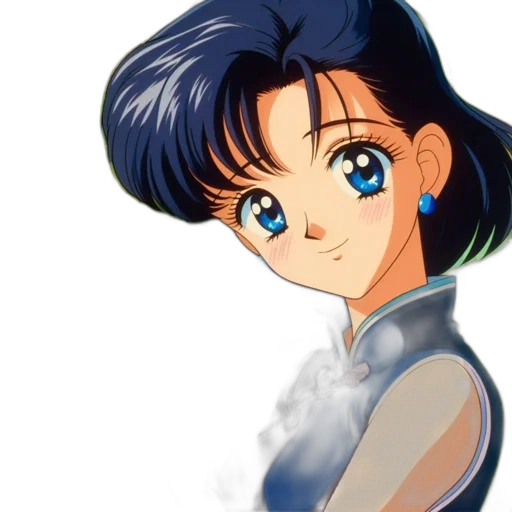 face, dress, anime, vaporwave transparent PNG cut-out