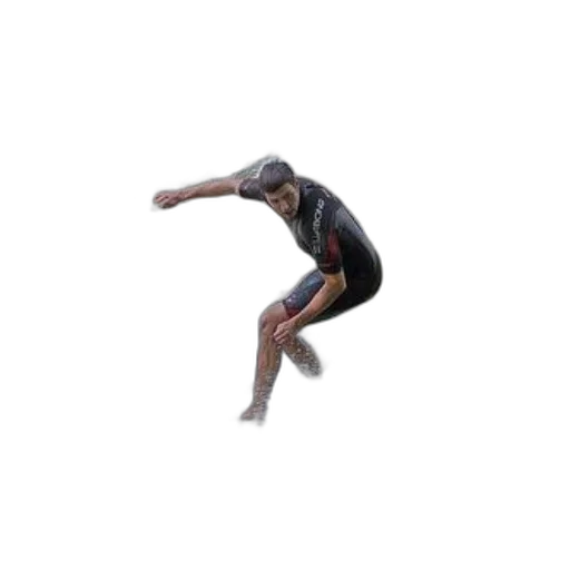 3d render, man, wetsuit, surfing transparent PNG cut-out