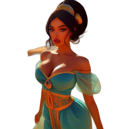 dress, staff, jewelry, fantasy art transparent PNG cut-out