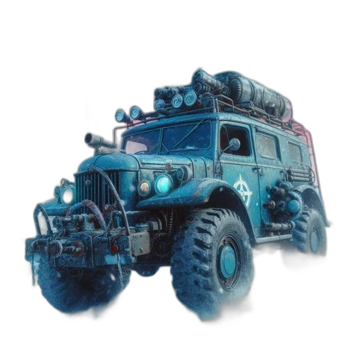 car, weapon, concept art, 3d render transparent PNG cut-out