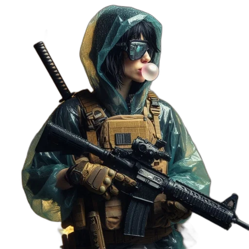 jacket, weapon, staff, umbrella transparent PNG cut-out