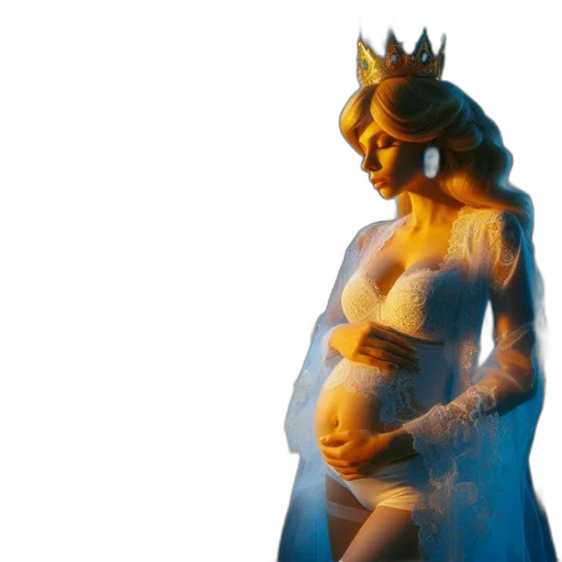 crown, dress, 3d render, concept art transparent PNG cut-out