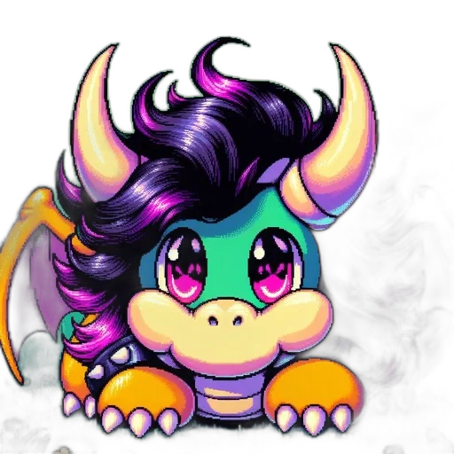 dragon, staff, pixel art, fantasy art transparent PNG cut-out