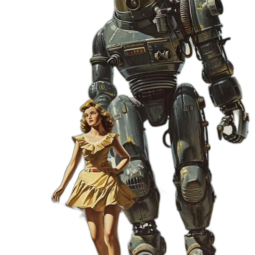 robot, dress, weapon, concept art transparent PNG cut-out