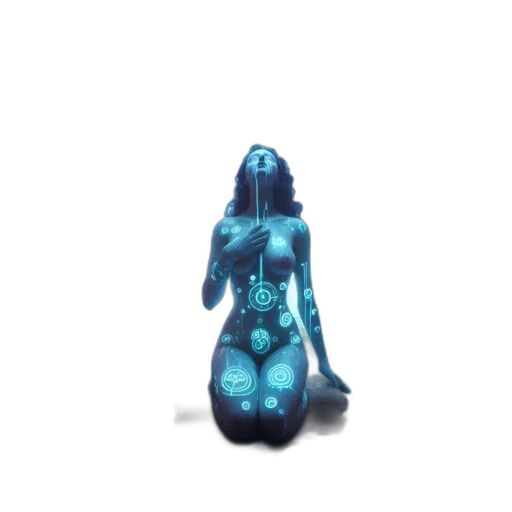 robot, dress, creature, staff transparent PNG cut-out