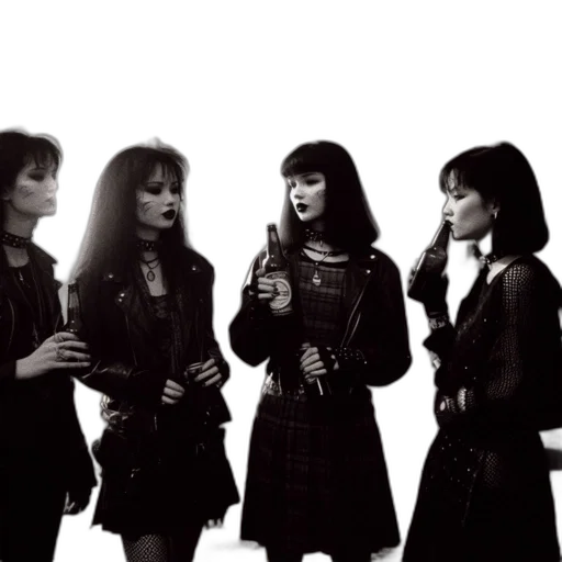 four, women, dark, gothic transparent PNG cut-out