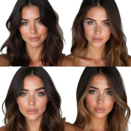 face, hair, photorealistic, earth tones transparent PNG cut-out
