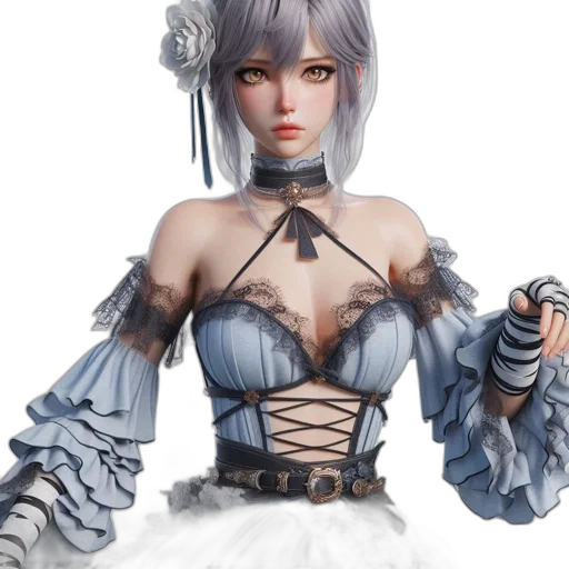 dress, fantasy art, concept art, 3d render transparent PNG cut-out