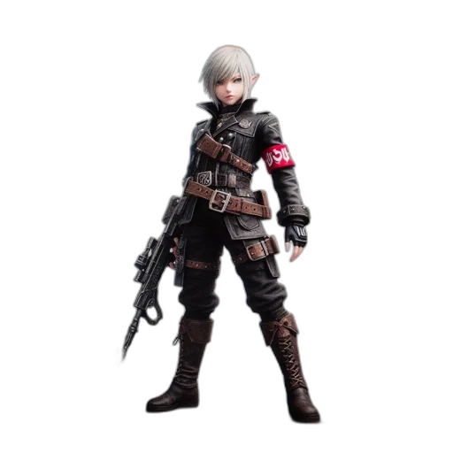weapon, jacket, concept art, 3d render transparent PNG cut-out