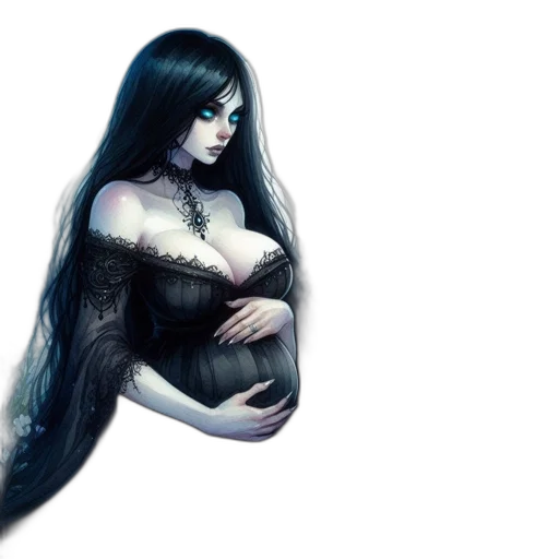 hair, dress, mask, fantasy art transparent PNG cut-out