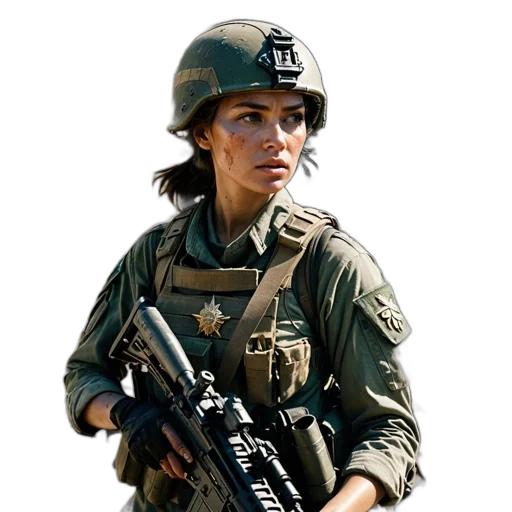 weapon, staff, jacket, face transparent PNG cut-out