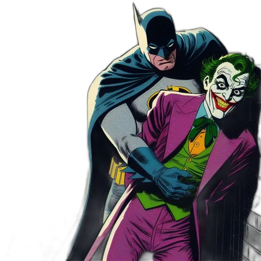 comic book art, concept art, joker, holds transparent PNG cut-out