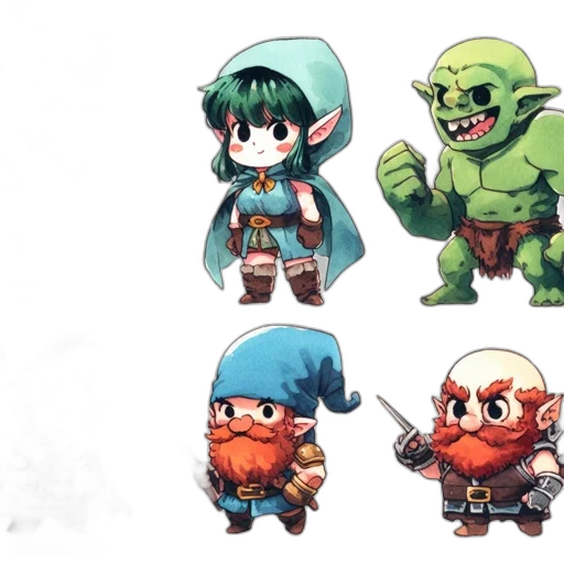 concept art, fantasy art, pixel art, comic book art transparent PNG cut-out