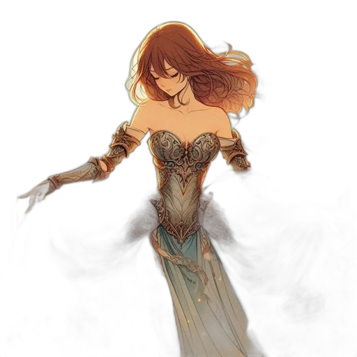 dress, fantasy art, concept art, watercolor transparent PNG cut-out