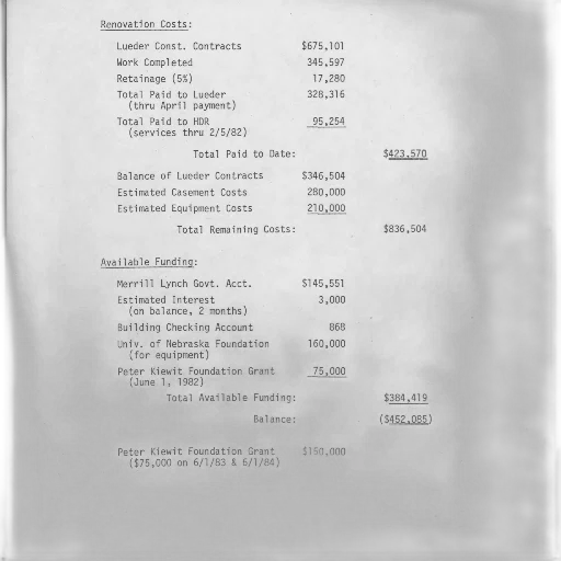 document, titled, renovation, costs transparent PNG cut-out