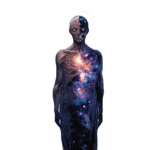 dress, creature, robot, staff transparent PNG cut-out