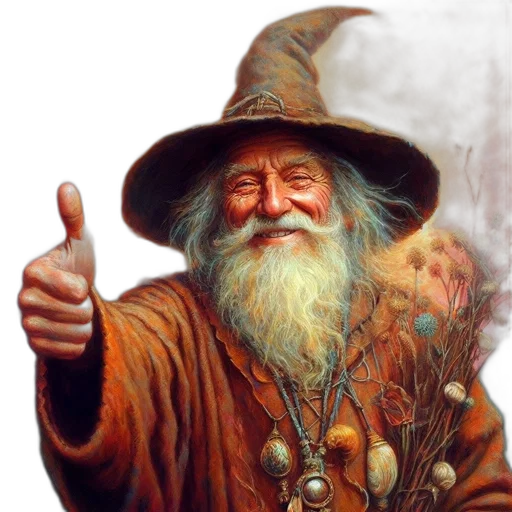 staff, hat, dragon, fantasy art transparent PNG cut-out