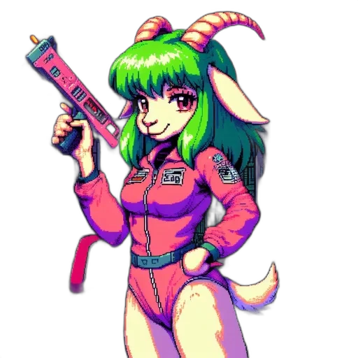 weapon, staff, jacket, pixel art transparent PNG cut-out